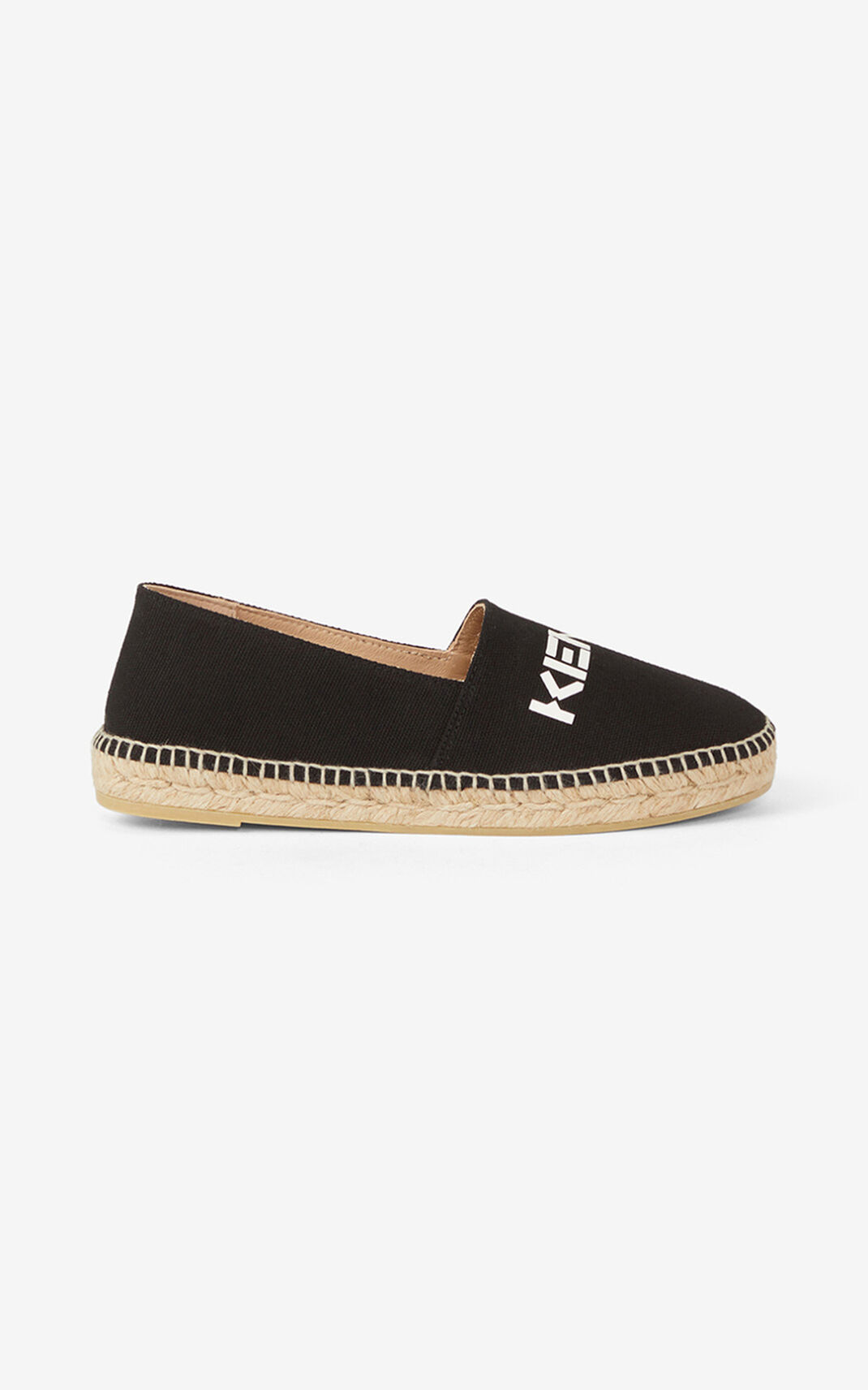 Espadrille Kenzo Logo elasticated Homme Noir | USWG-32940